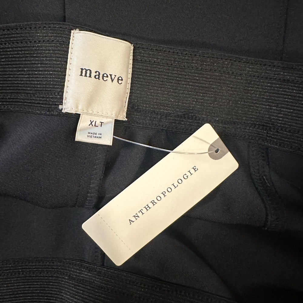 Maeve Track Pants Size XL Tall Black White Stripe Cropped Stretch Waist New - Picture 11 of 15